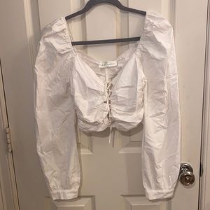 White long sleeve top